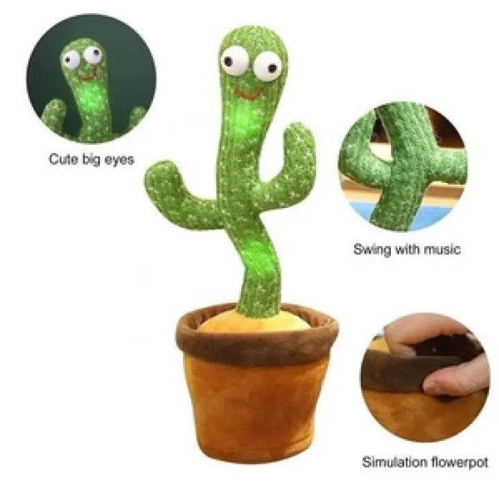 Dancing Cactus Toy – Singing, Talking, Voice Recording Plush with USB Rechargeable Function – Fun Educational Gift for Babies and Kids