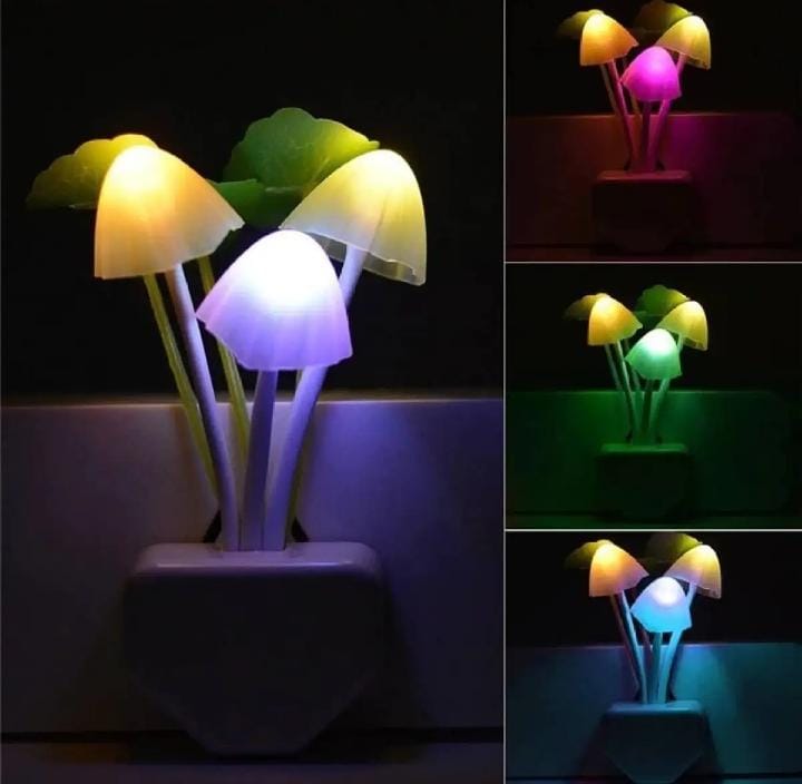 Mushroom Night Light-Dusk To Dawn Sensor LED Night Lights Flower Lamp Bedroom Babyroom Lamps For Kids Gifts